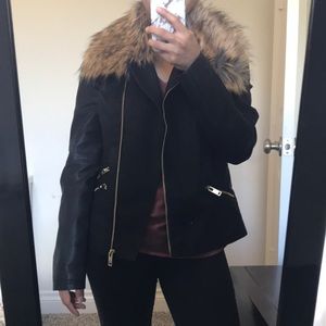 Leather Jacket w/ Detachable Fur Lining